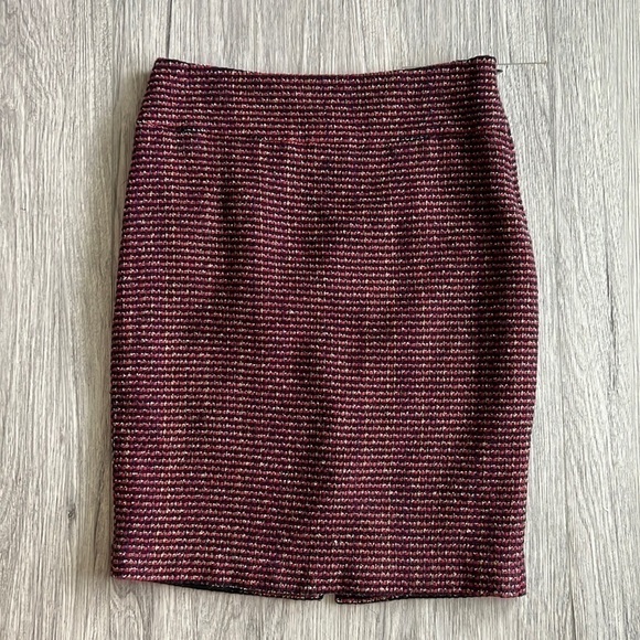 NWOT The Limited Red Tweed Pencil Skirt Size 0 - Picture 1 of 10